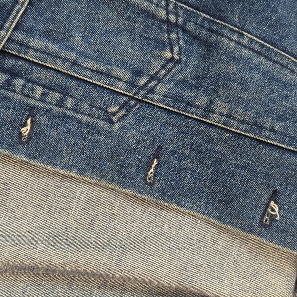 Vintage Nuggetswear oversized cropped blue denim jean jacket, sz Med - Picture 14 of 16